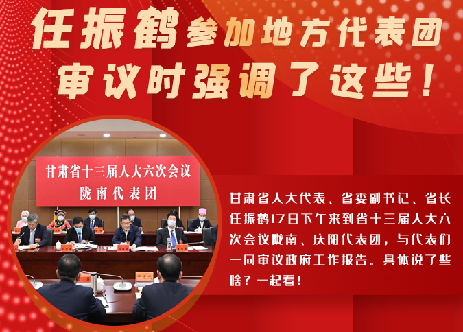 【2022甘肅兩會·圖解】任振鶴參加地方代表團(tuán)審議時強(qiáng)調(diào)了這些！