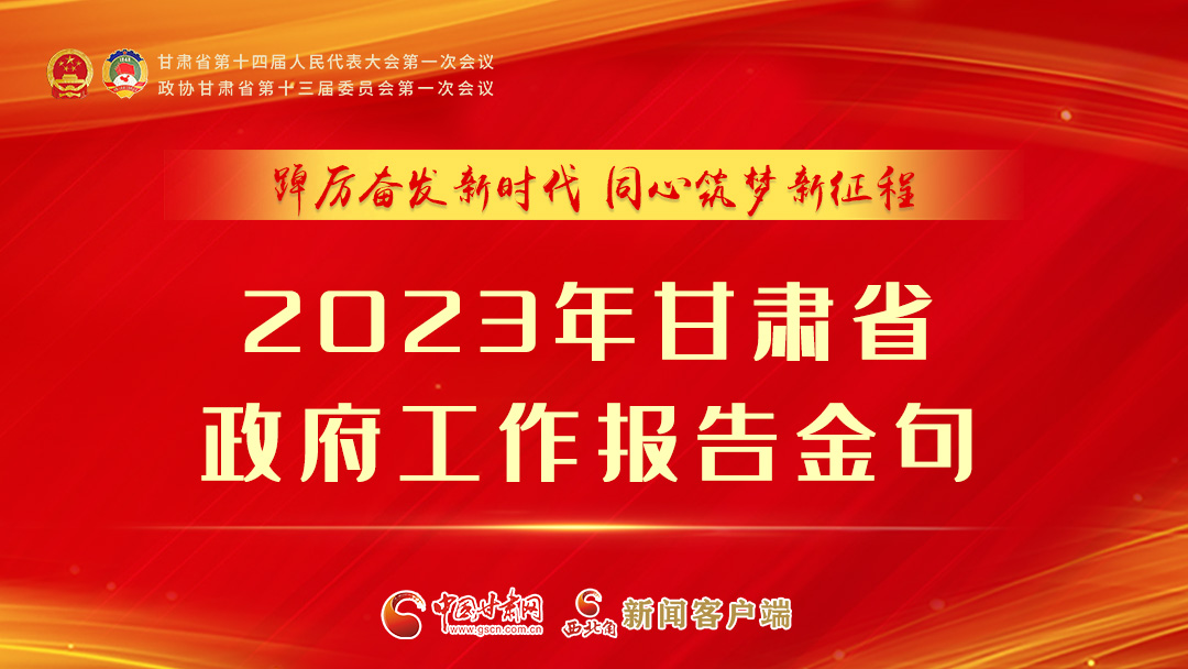 【甘快看】海報|甘肅省政府工作報告里的這些話，直抵人心！