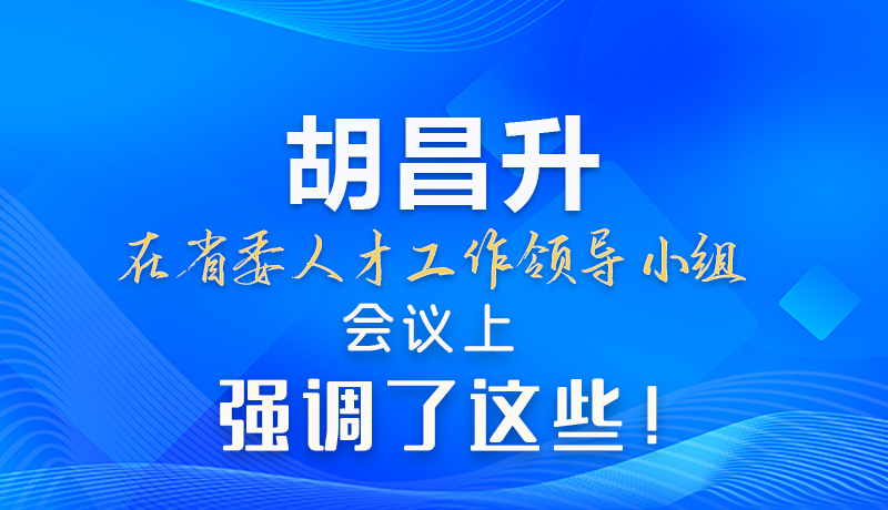 【甘快看】圖解|胡昌升在省委人才工作領(lǐng)導(dǎo)小組會議上強調(diào)了這些！