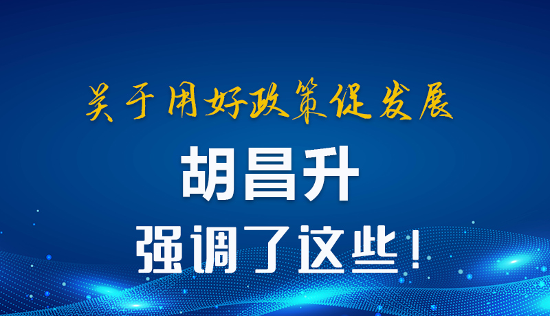 圖解|關(guān)于用好政策促發(fā)展 胡昌升強(qiáng)調(diào)了這些！