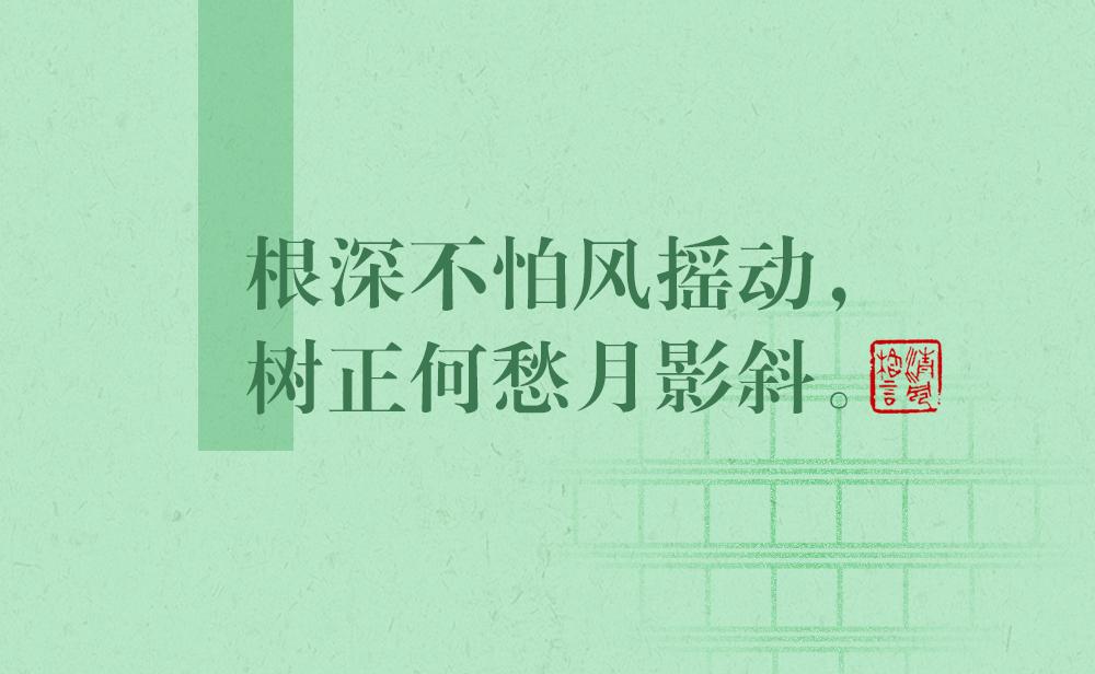 清風(fēng)格言 | 根深不怕風(fēng)搖動(dòng)，樹正何愁月影斜